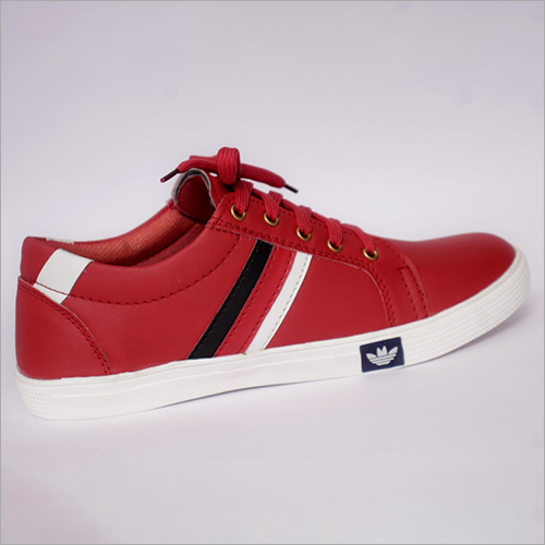 Mens Casual Red Canvas Shoes