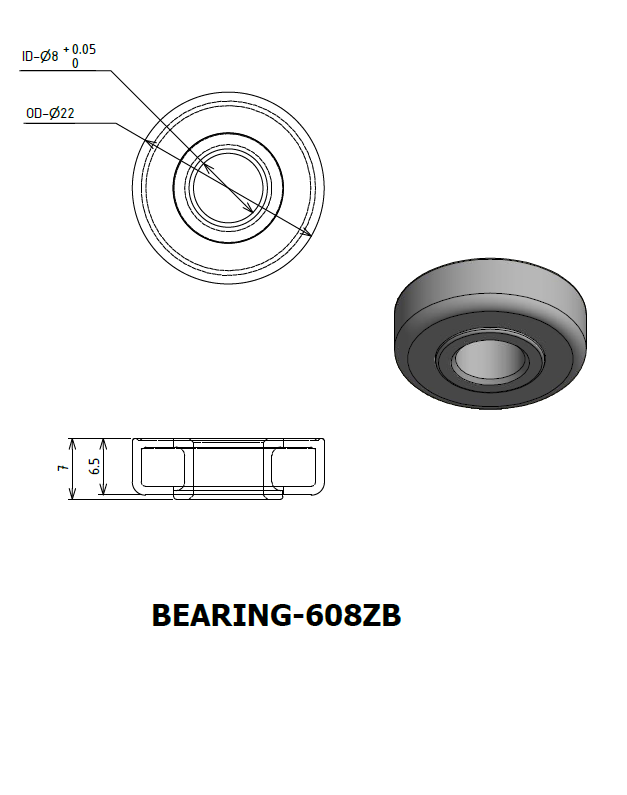 ball bearing 608ZB for rocking chair