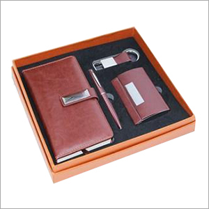 Square 4 Pcs Pen, Keychain,Dairy And Card Holder Set
