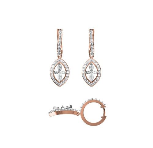 Diamond Earring HPHT TCW 1.45 18K gold 7.3 gm