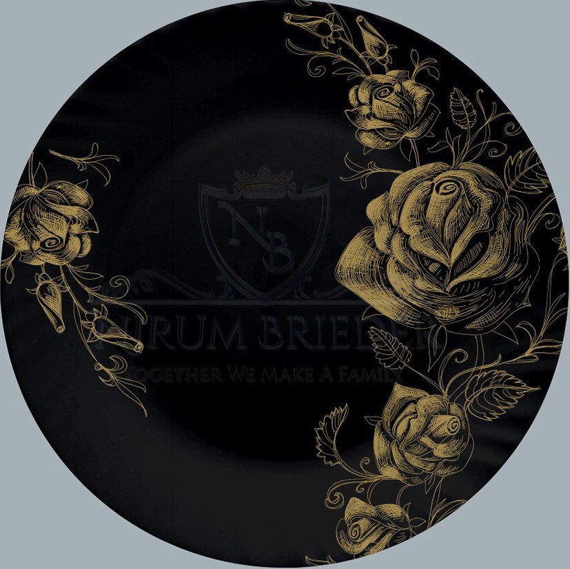 Black-Gold Dinner Plate