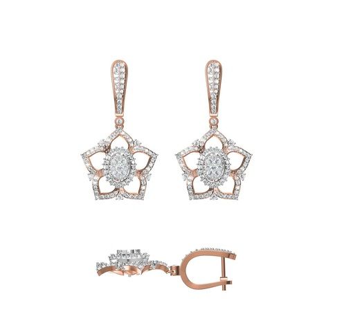 Diamond Earring TCW 1.952 14K gold 12.5 gm