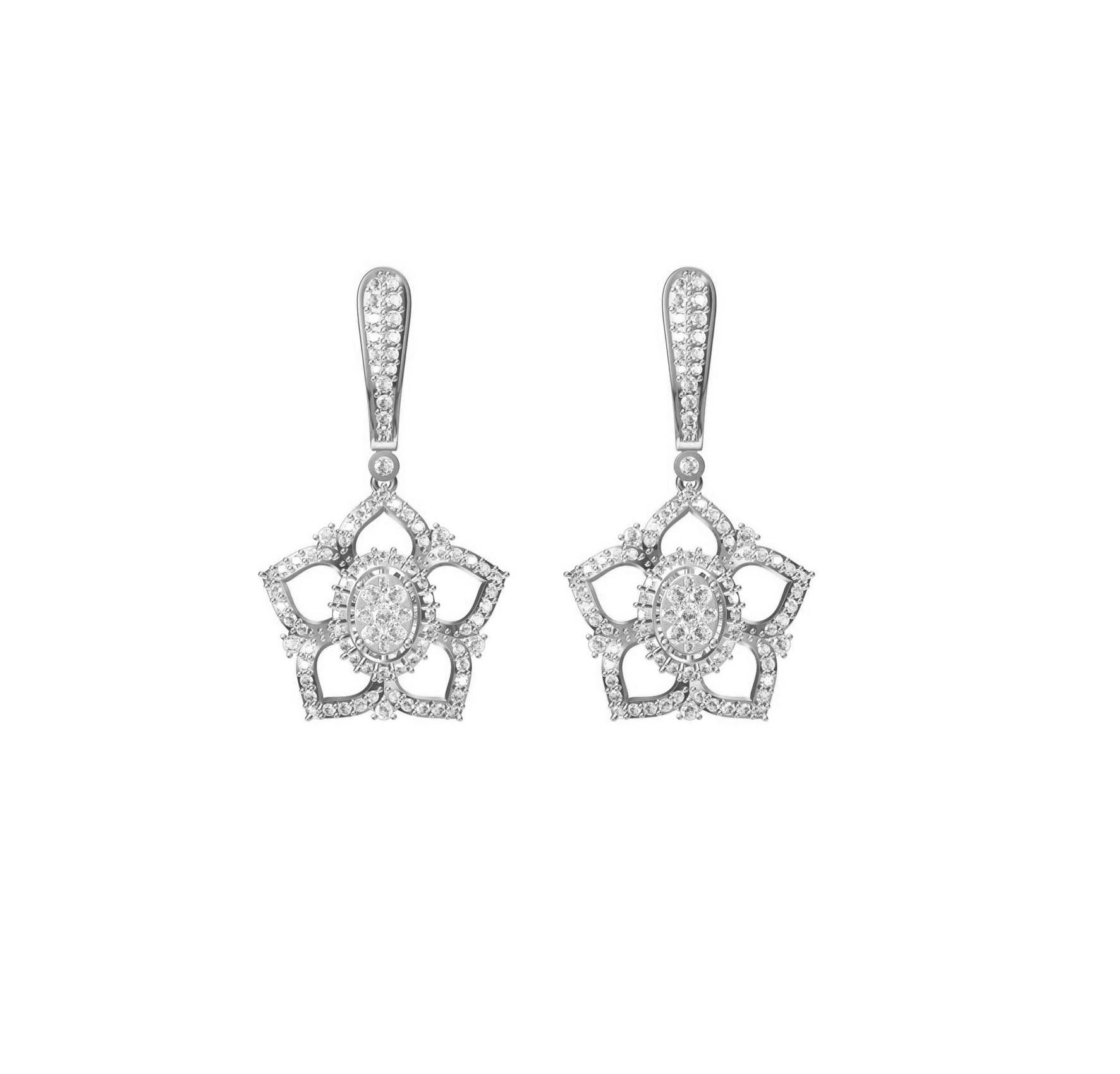 Diamond Earring TCW 1.952 14K gold 12.5 gm