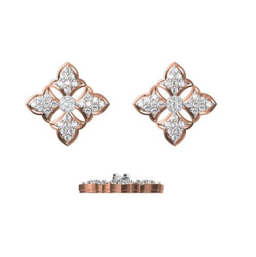 Diamond Earring HPHT TCW 0.700ct 14K gold 3.8 gm