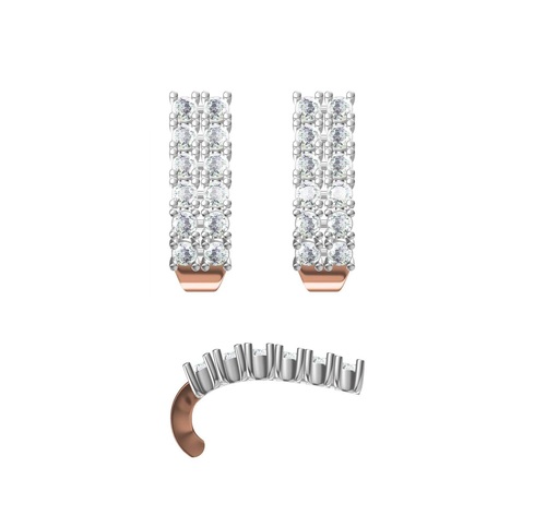 Diamond Earring CVD TCW 0.960 14K gold 3.8 gm