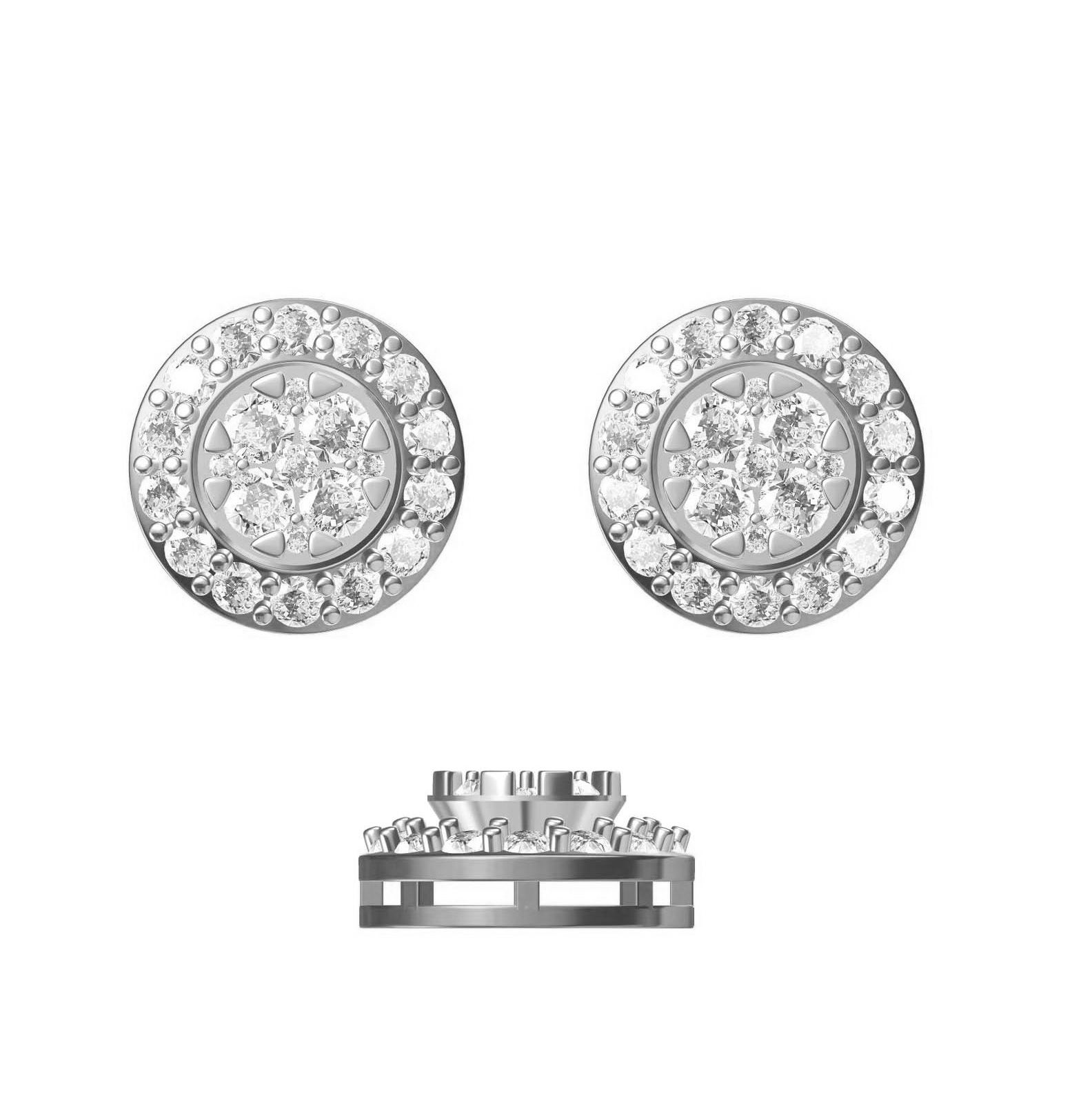 Diamond Earring HPHT TCW 1.44 14K gold 3.4 gm