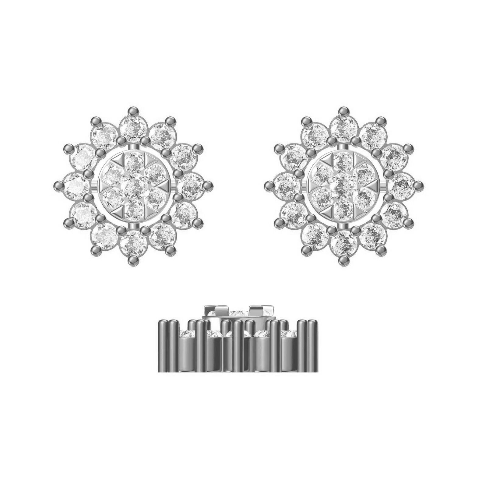 Diamond Earring CVD TCW 0.84 14K gold 2.8 gm