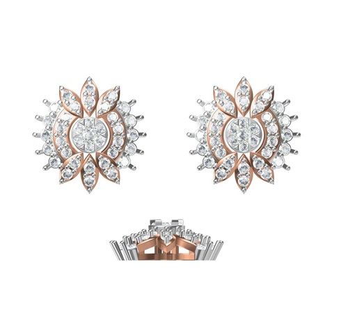 Diamond Earring  HPHT TCW 1.062 14K gold 4.2 gm