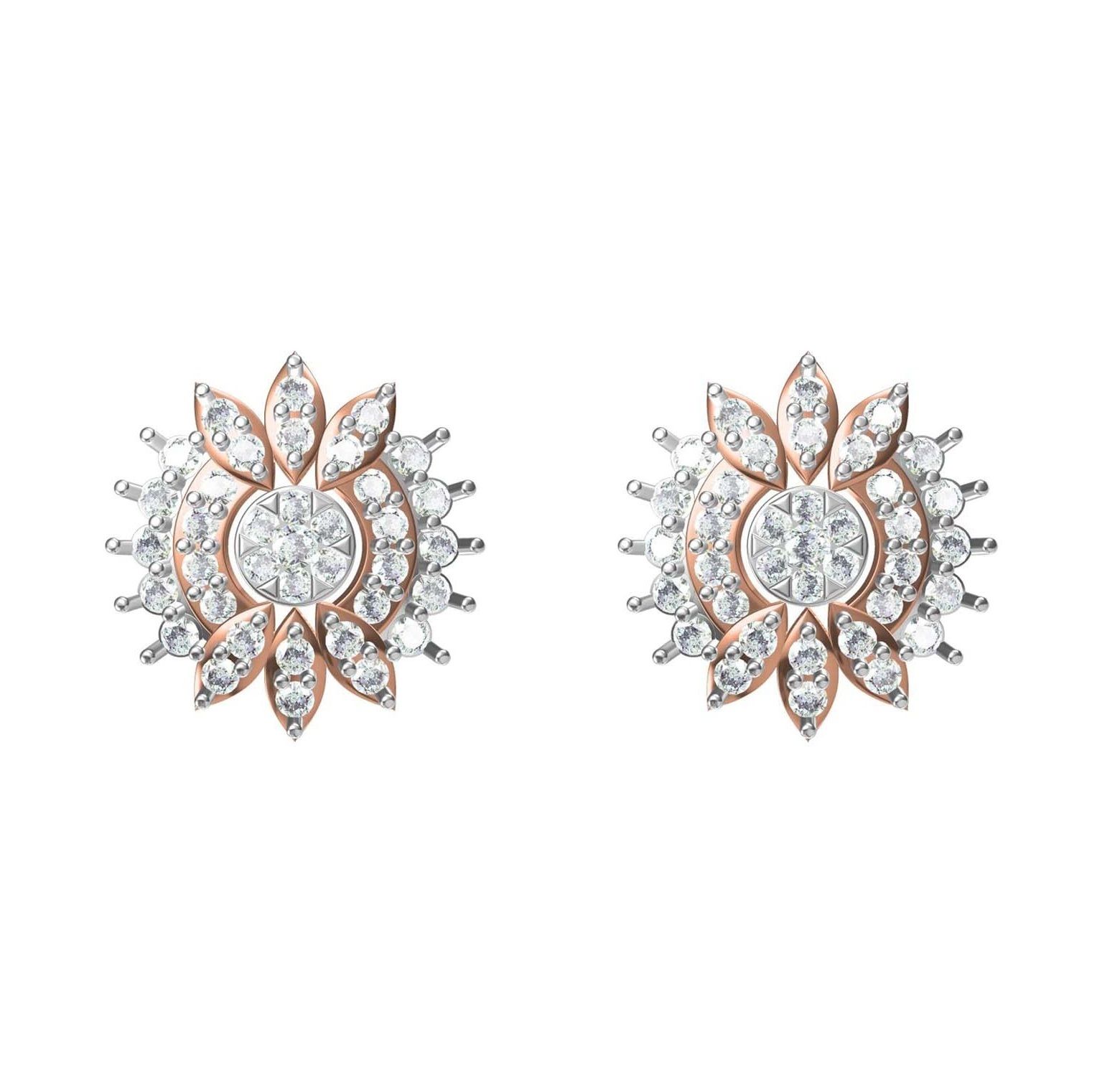 Diamond Earring  HPHT TCW 1.062 14K gold 4.2 gm