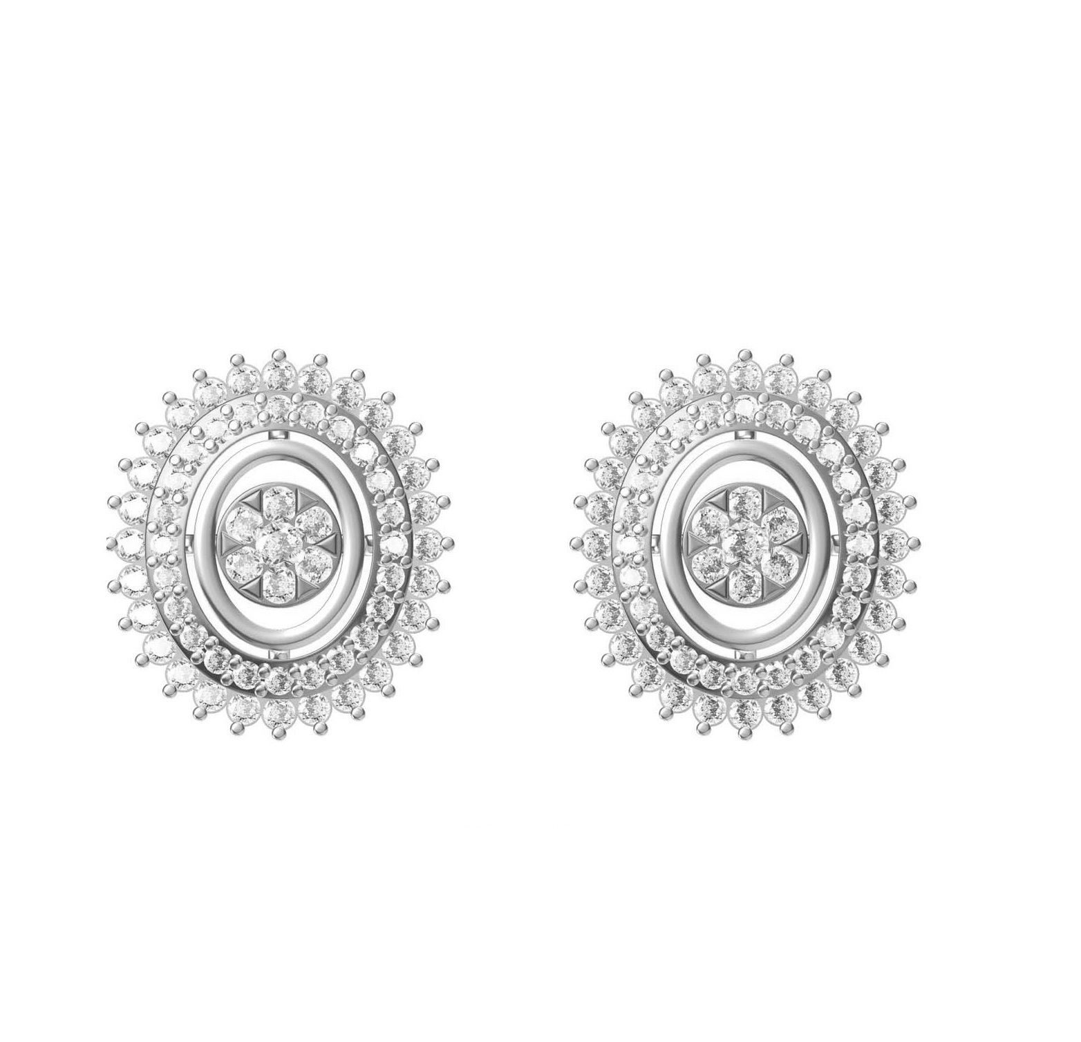 Diamond Earring HPHT TCW 0.89 18K gold 3.1 gm