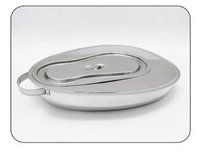 Stainless Steel Bed Pan With Lid For Hospital, Clinic - Stainless Steel, Standard Size, Silver Color, Polished Finish, Autoclavable Design, Lightweight