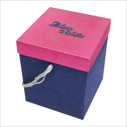 Customized Gift Box - Cardboard Material, Cuboidal Shape, Pink and Blue Colors | Ideal for All Gift-Giving Occasions