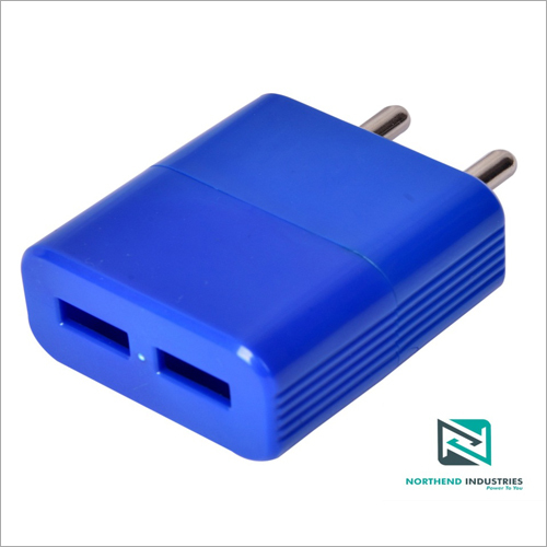 5v 2.4 Amp Dual USB Port Blue Mobile Charger