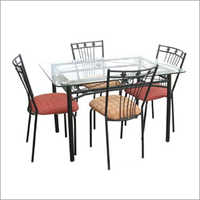 Glass Top Iron Dinning Table