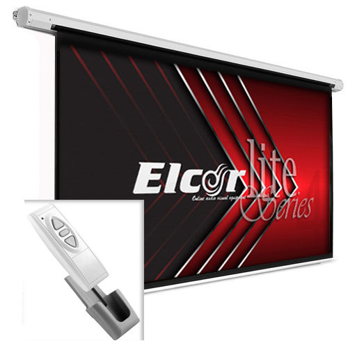 Motorized Projection Screen - Material: Matte White / Metal Fiber-Glass Grey