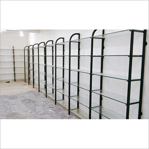 Single Pipe With Glass Powder Coated Display Rack