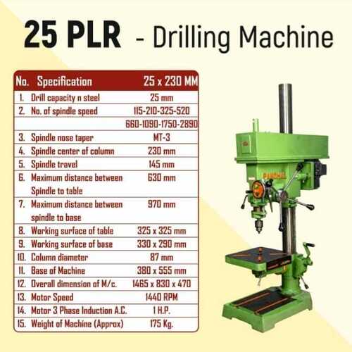 Semi-Automatic 25X230 Mm Pcr Drill Machine