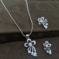 Immitation Jewellery Silver Plated pendant Set