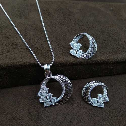 Silver Plated AD Pendant Set