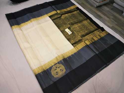 Pure Kanchipuram Silk Sarees Double Color Border