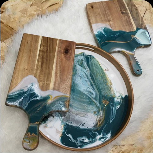 Decorative Tray - Polished Wood Finish, 17.5 x 13.3 x 3.4 Inches, Elegant Centerpiece for Home Decor