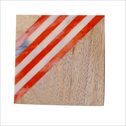 Wooden Tea Coaster - 2.5 x 2.5 Inches, Rectangular Shape | Polished Finish, Single Piece