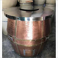S Steel Top Copper Tandoor - Copper Material | Copper Color, Ideal For Traditional Cooking And Authentic Tandoori Dishes