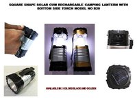 square shape solar cum rechargeable camping lantern