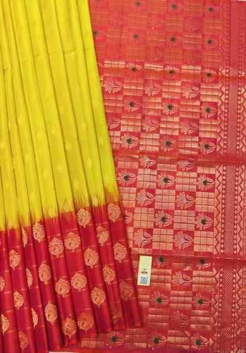 Pure Silk Skirt Border Yellow And Pink Combination