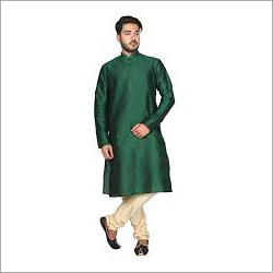 Green & White Mens Fancy Kurta Pajama Set