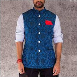 Blue Mens Designer Nehru Jacket