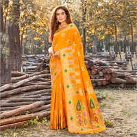Lace Work Silk Saree