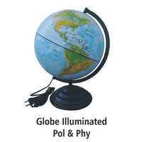 World Globe Illuminated Political And Physical