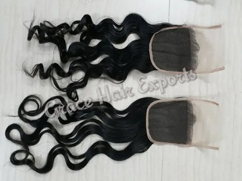 Transparent wavy lace closure