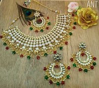 Choker Kundan Necklace with Earrings and Maang Tika