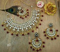 Choker Kundan Necklace with Earrings and Maang Tika