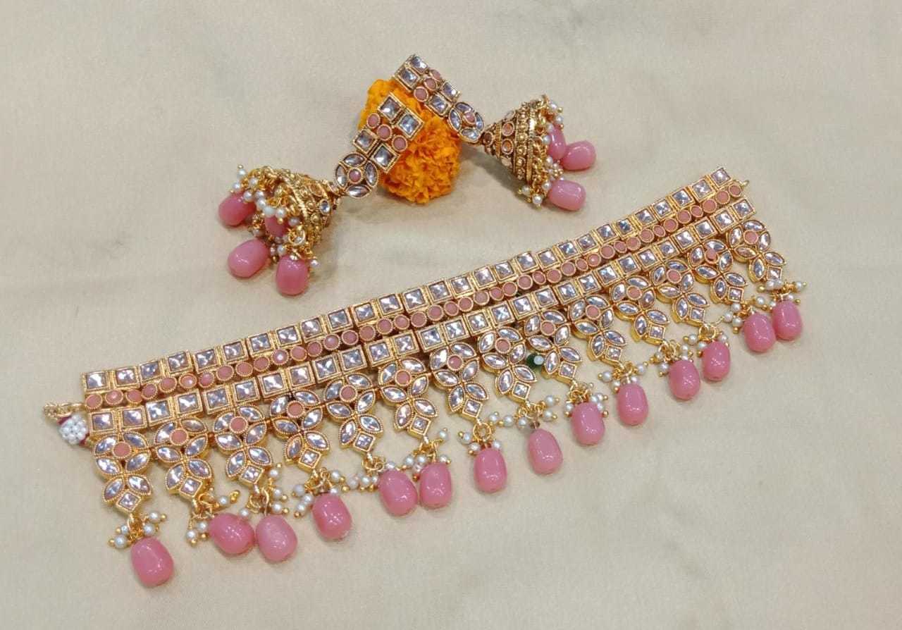 Kundan Beaded Choker Necklace Set