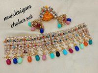 Kundan Beaded Choker Necklace Set