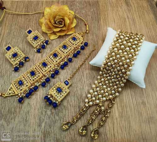 Kundan Choker Necklace With Earring and Bracelet