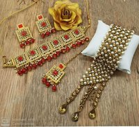 Kundan Choker Necklace With Earring and Bracelet