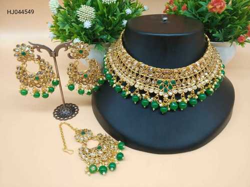 Metal Kundan Choker Necklace Set