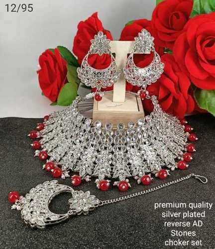 Silver Bridal Necklace Full Set