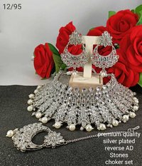 Silver Bridal Necklace Full Set
