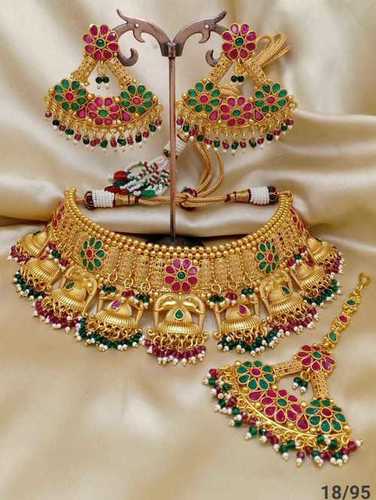 Golden Bridal Necklace Wit Stone Set By NEWVENT EXPORT