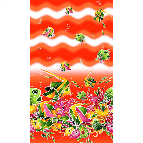Printed Peach Pareos Fabric