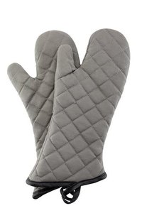 Glove Oven Insulated Fabric Silver Large Pair