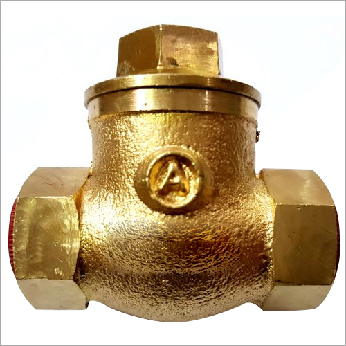 Brass Swing Check Valve - Polished Brass, Golden Finish | High Pressure Water Media, Durable Check Valve Design