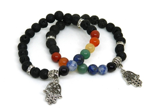 Lava Beads Seven Chakra Bracelet By NEWVENT EXPORT