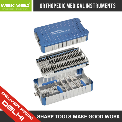 Steel Wskmed Broken Screw Removal Instrument Set I Orthopedic Trauma Surgical Instrument Hospital Medical