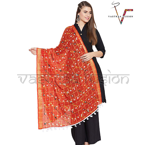 Bandani Embroidered Dupatta